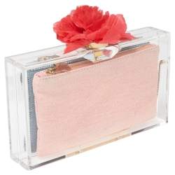 Pre Owned Charlotte Olympia Clear Perspex Pandora Box Clutch