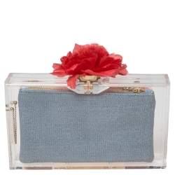 Pre Owned Charlotte Olympia Clear Perspex Pandora Box Clutch