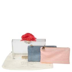 Pre Owned Charlotte Olympia Clear Perspex Pandora Box Clutch