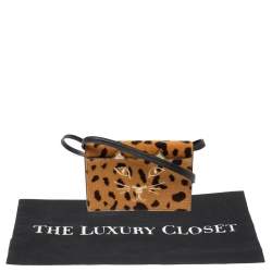 Pre Owned Charlotte Olympia Leopard Print Calfhair Feline Purse Shoulder Bag