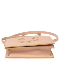 Pre Owned Charlotte Olympia Pink Leather Feline Purse Shoulder Bag