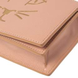 Pre Owned Charlotte Olympia Pink Leather Feline Purse Shoulder Bag