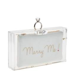 مملوكة مسبقًا Charlotte Olympia Clear Perspex Pandora Classic Box Clutch