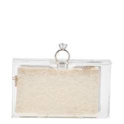 مملوكة مسبقًا Charlotte Olympia Clear Perspex Pandora Classic Box Clutch