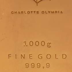 Pre Owned Charlotte Olympia Gold Metal Clutch