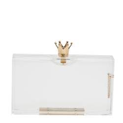 Charlotte Olympia Clear Perspex Pandora Classic Box Clutch