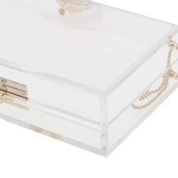 Charlotte Olympia Clear Perspex Pandora Classic Box Clutch