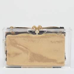 Pre Owned Charlotte Olympia White Clear Perspex Box Clutch