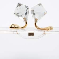 مملوكة مسبقًا Charlotte Olympia White Clear Perspex Pandora Box Clutch