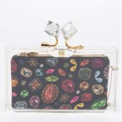 مملوكة مسبقًا Charlotte Olympia White Clear Perspex Pandora Box Clutch