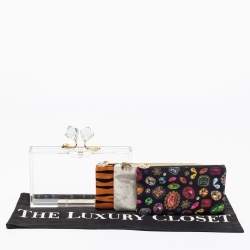 مملوكة مسبقًا Charlotte Olympia White Clear Perspex Pandora Box Clutch