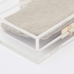 Pre Owned Charlotte Olympia Clear Perspex Pandora Classic Box Clutch