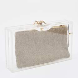 Pre Owned Charlotte Olympia Clear Perspex Pandora Classic Box Clutch