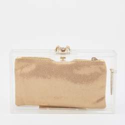 Pre Owned Charlotte Olympia Clear Perspex Pandora Classic Box Clutch