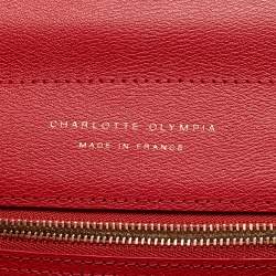Pre Owned Charlotte Olympia Red Leather Bogart Top Handle Bag