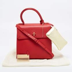 Pre Owned Charlotte Olympia Red Leather Bogart Top Handle Bag