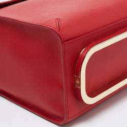 Pre Owned Charlotte Olympia Red Leather Bogart Top Handle Bag