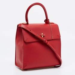Pre Owned Charlotte Olympia Red Leather Bogart Top Handle Bag