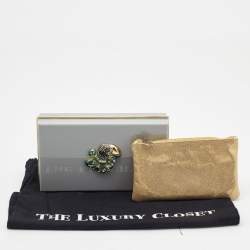 Pre Owned Charlotte Olympia Grey Perspex Aquarius Zodiac Pandora Box Clutch 