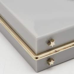 Pre Owned Charlotte Olympia Grey Perspex Aquarius Zodiac Pandora Box Clutch 