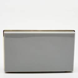 Pre Owned Charlotte Olympia Grey Perspex Aquarius Zodiac Pandora Box Clutch 