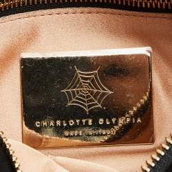 Pre Owned Charlotte Olympia Black Suede and Patent Leather Telephone Top Handle Bag