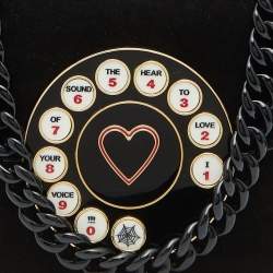 Pre Owned Charlotte Olympia Black Suede and Patent Leather Telephone Top Handle Bag