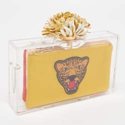 Charlotte Olympia Clear Perspex Pandora And Multicolor Pouches Classic Box Clutch