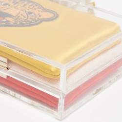 Charlotte Olympia Clear Perspex Pandora And Multicolor Pouches Classic Box Clutch
