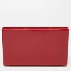 Pre Owned Charlotte Olympia Red Perspex Aries Zodiac Pandora Box Clutch