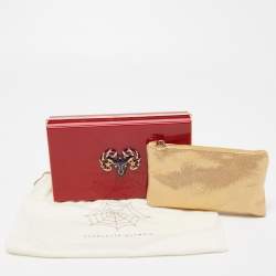 Pre Owned Charlotte Olympia Red Perspex Aries Zodiac Pandora Box Clutch