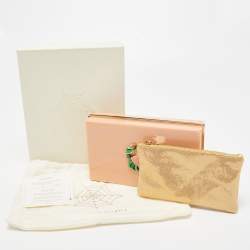 Pre Owned Charlotte Olympia Light Orange Perspex Cancer Zodiac Pandora Box Clutch 