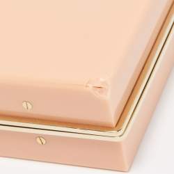 Pre Owned Charlotte Olympia Light Orange Perspex Cancer Zodiac Pandora Box Clutch 