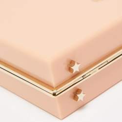 Pre Owned Charlotte Olympia Light Orange Perspex Cancer Zodiac Pandora Box Clutch 