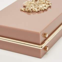 Pre Owned Charlotte Olympia Lilac Perspex Virgo Zodiac Pandora Box Clutch