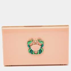 Pre Owned Charlotte Olympia Peach Perspex Cancer Zodiac Pandora Box Clutch