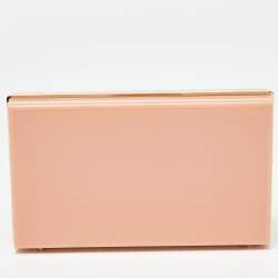Pre Owned Charlotte Olympia Peach Perspex Cancer Zodiac Pandora Box Clutch
