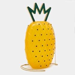 Pre Owned Charlotte Olympia Orange/Green Ana Pineapple Chain Shoulder Bag