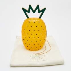 Pre Owned Charlotte Olympia Orange/Green Ana Pineapple Chain Shoulder Bag