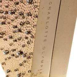 Pre Owned حقيبة كلاتش شارلوت اوليمبيا ناشو معدن ذهبية