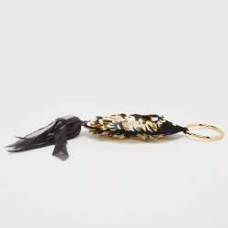 Charlotte Olympia Black Alcantara Sequins Goldfish Pouch