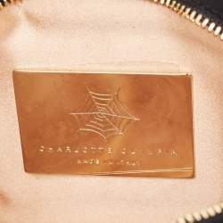 Charlotte Olympia Black Alcantara Sequins Goldfish Pouch
