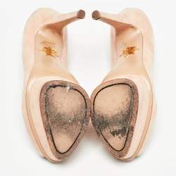 Charlotte Olympia Pink Suede Delphine Heart Detail Platform Pumps Size 40