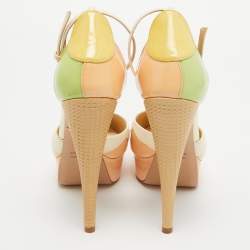 Charlotte Olympia Tricolor Patent Leather Ice Cream Cone-Heel d'Orsay Pumps Size 37