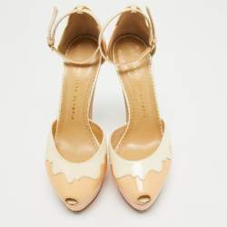 Charlotte Olympia Tricolor Patent Leather Ice Cream Cone-Heel d'Orsay Pumps Size 37