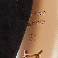 Pre Owned صندل شارلوت أوليمبيا نعل سميك سيور كاحل فريلاند سويدي أسود مقاس 37.5