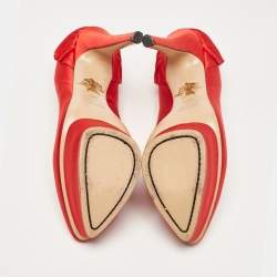 Charlotte Olympia Red Satin Paloma Platform Pumps Size 37.5