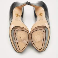 Pre Owned Charlotte Olympia Black Patent Leather Dolly Platform Pumps size 38