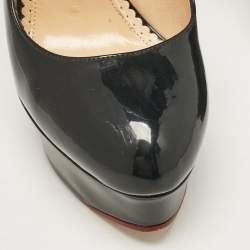 Pre Owned Charlotte Olympia Black Patent Leather Dolly Platform Pumps size 38