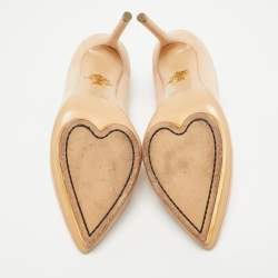 مملوكة مسبقًا Charlotte Olympia Beige Suede Dotty Platform Pumps Size 38.5